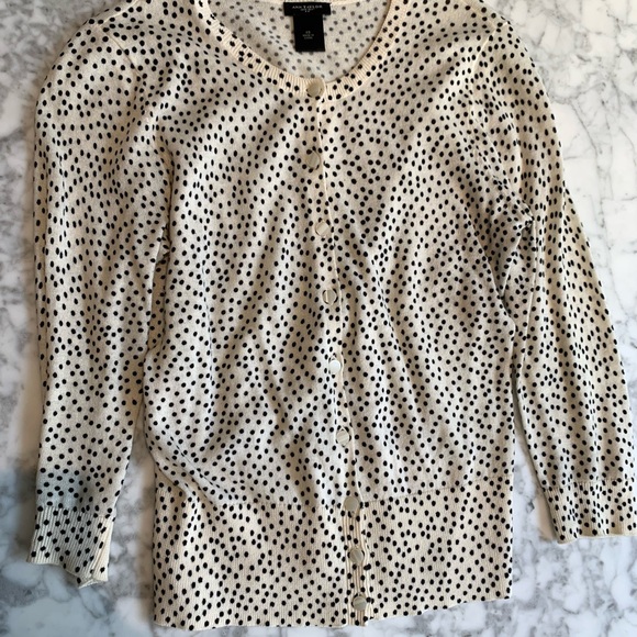Ann Taylor polka dot stretchy sweater⚪️⚫️ - Picture 5 of 6